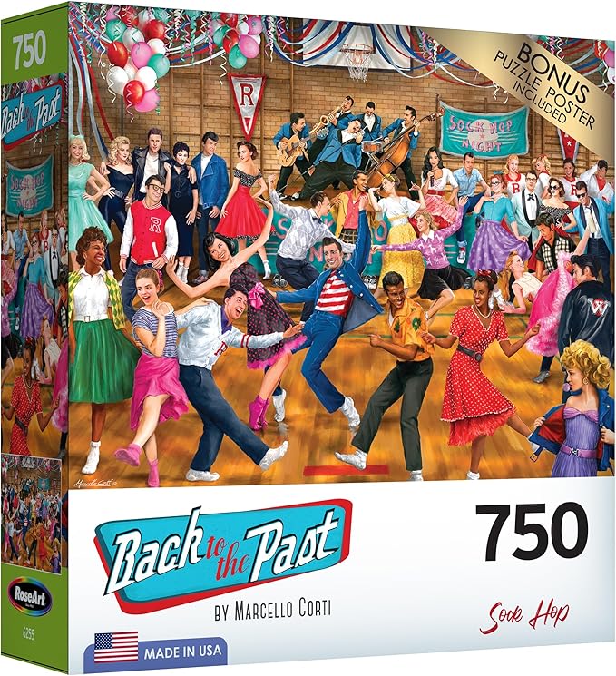 RoseArt - Back to The Past - Sock Hop - 750 Piece Jigsaw Puzzle for Adults