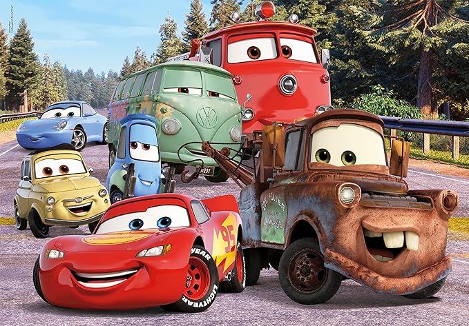 Clementoni - 24239 - Supercolor Puzzle - Disney Pixar Cars On The Road - 24 Maxi Pieces, Jigsaw Puzzle for Kids Age 3, Puzzle Cartoon, Made in Italy