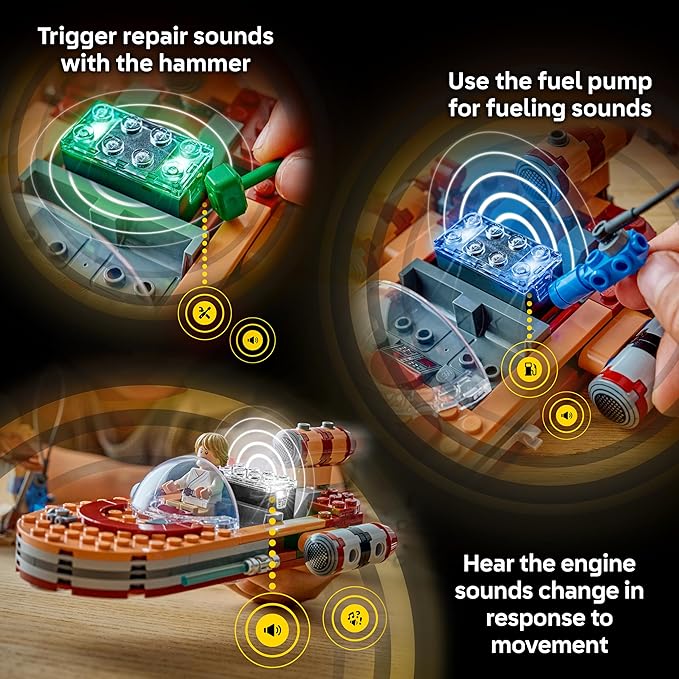 LEGO Star Wars SMART Play: Luke’s Landspeeder - Building Toy for Action Play - Compatible Set with a SMART Tag and 2 Minifigures - Gift for Boys, Girls and Kids Ages 6+ - 75420
