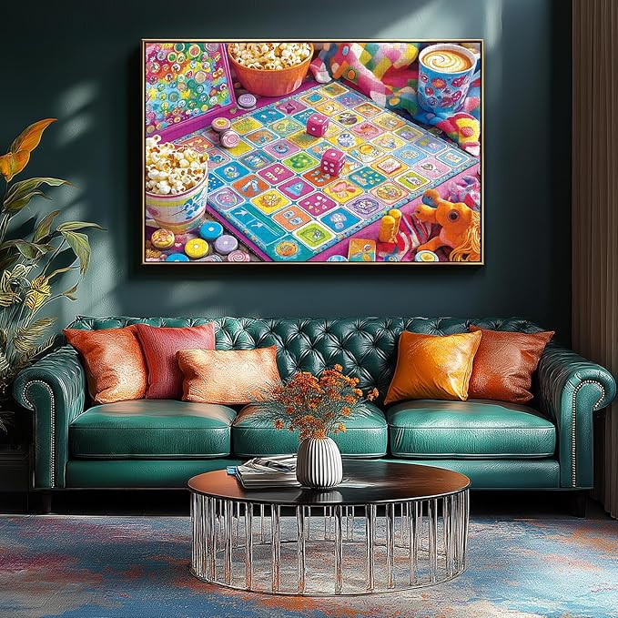 Jigsaw Puzzle for Adults 1000 Piece, Colorful Game Scene Challenge Fun Puzzles with Letters for Family Party Decoration, Finished Size 27.5" x 19.7"