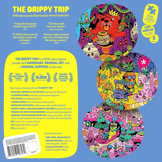 Magic Puzzles 3-Pack • Series Five • The Drippy Trip, The Golden Goose, & The Coveted Comet • 1000 Piece Jigsaw Puzzles from The Magic Puzzle Company