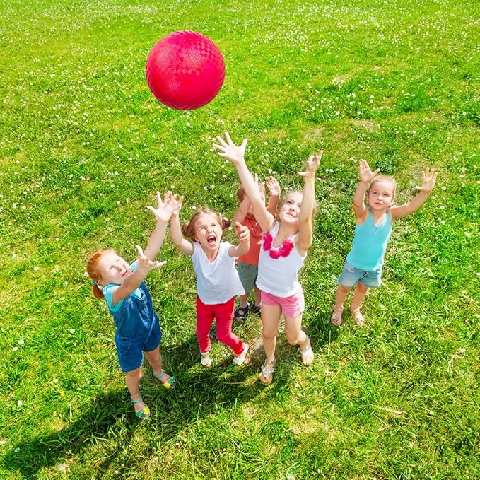 EVERICH TOY Playground Balls Kickball, 6 or 12 Pack 8.5" Dodgeballs Bouncy Kick Balls for Kids Adults Outdoor Indoor, 4 Square Ball Sports School Yard Games for Boys Girls 3-5 5-8 8-12 with Pump