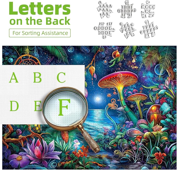 Blueforest 1000 Piece Puzzle for Adults - Enchanted Tropical Moonlit Dreamcatcher Fantasy Art, 27.5x19.7 Inches Premium Jigsaw Puzzles for Game Nights Relaxation & Home Decor