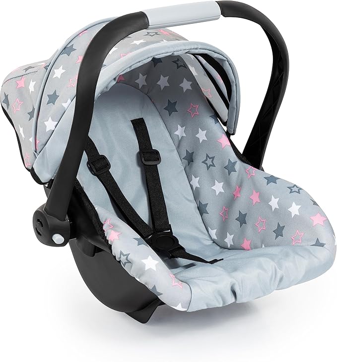 Bayer Baby Doll Car Seat with Retractable Canopy & Harness for Dolls up to 18 in