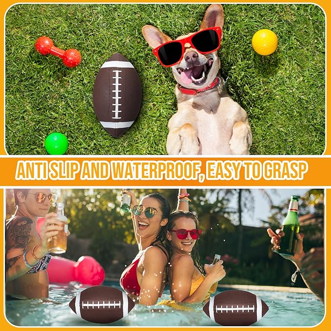 Jerify 12pcs Mini Inflatable Football Small Soccer Ball with Pump Needle for Outdoor Indoor Game Football Party Favors
