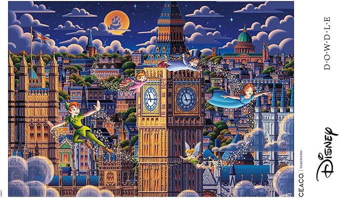 Ceaco - Disney - Dowdle - Peter Pan Learning to Fly - 1500 Piece Puzzle for Adults - Challenging and Perfect for Game Nights - Finished Puzzle Size 38.5 x 26.5