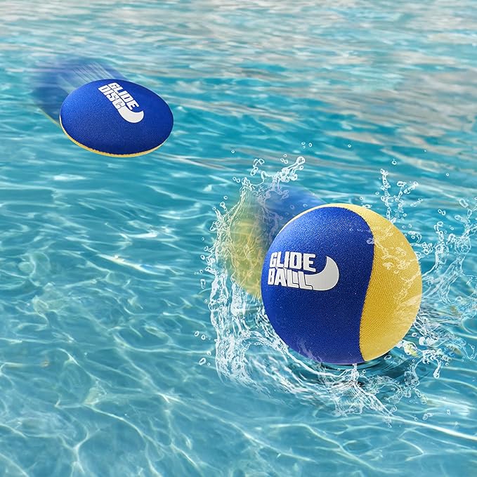 SYNCFUN 4 Pcs Skip Water Balls,Splash Water Bouncing Balls with Mesh Bag, Beach Toys for Kids, Pool Toys for Friends and Family, Fly Swimming Game Adults, Boys,Teens, Great for All Ages