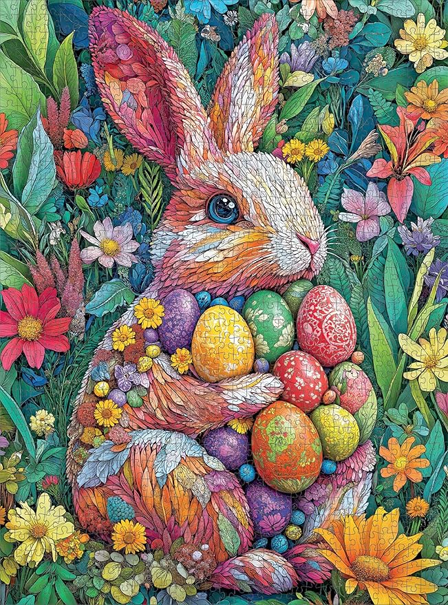 Cross & Glory – The Easter Garden Bunny – 1000 Piece Jigsaw Puzzle for Adults | Easter Egg Rabbit & Botanical Spring Artwork | Festive Seasonal Puzzle