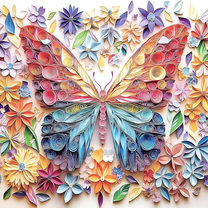 500 Pieces Puzzles for Adults, Butterfly Jigsaw Puzzles Clearance Colorful Paper Art Flower Butterfly for Family Fun Party Challenging Game Gifts Decoration (20 x 20 Inch)