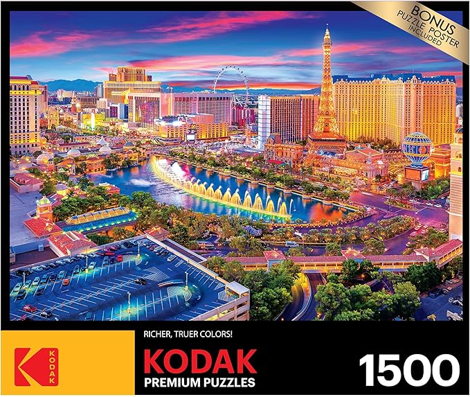 RoseArt - Kodak Premium - Las Vegas Strip - 1500 Piece Jigsaw Puzzle for Adults