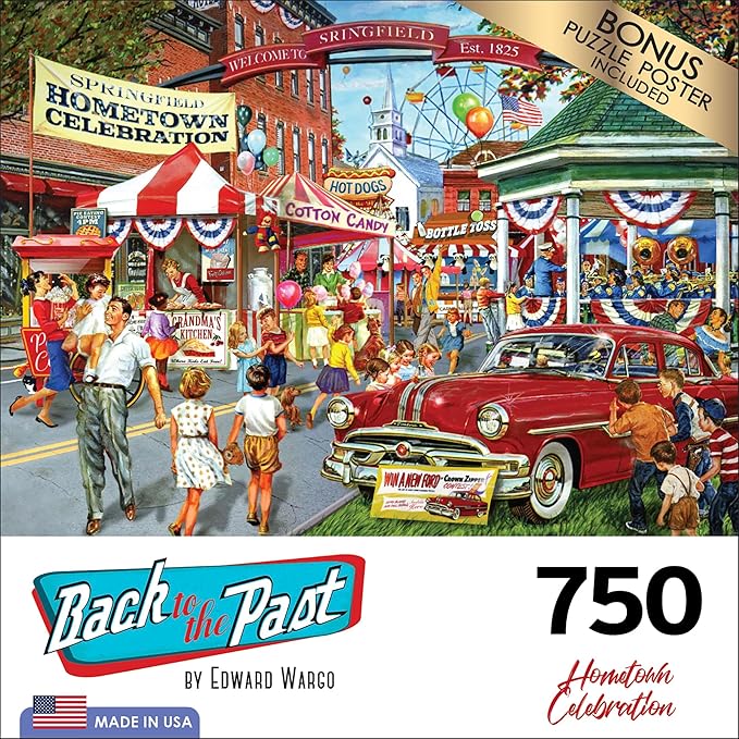 RoseArt - Back to The Past - Hometown Celebration - 750 Piece Jigsaw Puzzle for Adults
