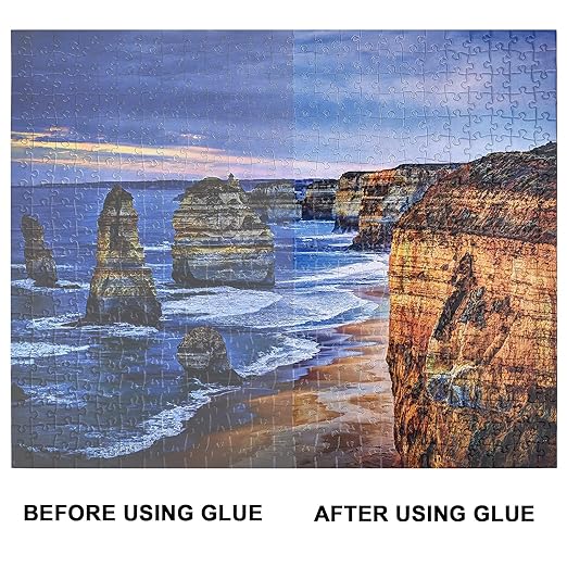 YAKAMOZ Clear Jigsaw Puzzle Glue with Precision Applicator – Non-Toxic, Quick Dry & Water-Soluble for Puzzles up to 5000 Pieces (200ML)