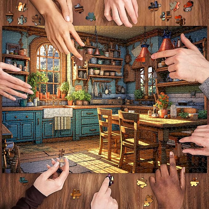 Warm Kitchen - Puzzles for Adults 1000 Pieces, Jigsaw Puzzles for Adults 1000 Piece, Challenging Game Toys, Impossible Puzzle, Family Decoration Puzzle