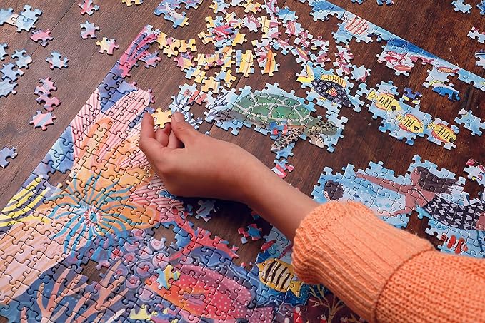 eeBoo 1000 Piece Puzzle - Coral Reef Jigsaw Puzzle for Adults, Square 23" x 23" Made with Recycled Board & Vegetable-Based Ink