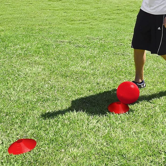 Kickball Set with Bases and Ball - 8.5" Kickball, Rubber Throw Down Bases, Sports Traning Cones, 12" Pump and 14" Scoreboard - Perfect for Kids and Adults - Playground and Backyard Game