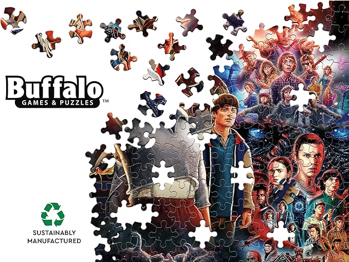 Buffalo Games – Stranger Things Collage - 2000 Piece Jigsaw Puzzle for Adults - Colorful Puzzles for Adults – Precision-Cut Pieces, Beautiful Artwork, and Hours of Relaxing Fun