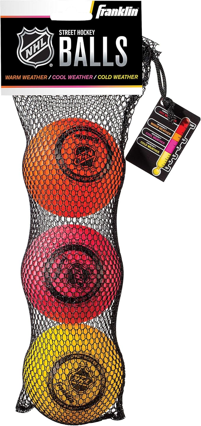 Franklin Sports NHL Street Hockey Balls - No Bounce Outdoor Street + Roller Hockey Balls - Official Size for Youth + Adult Street Hockey - Assorted Colors - 1, 2, 3, and 15 Bulk Packs