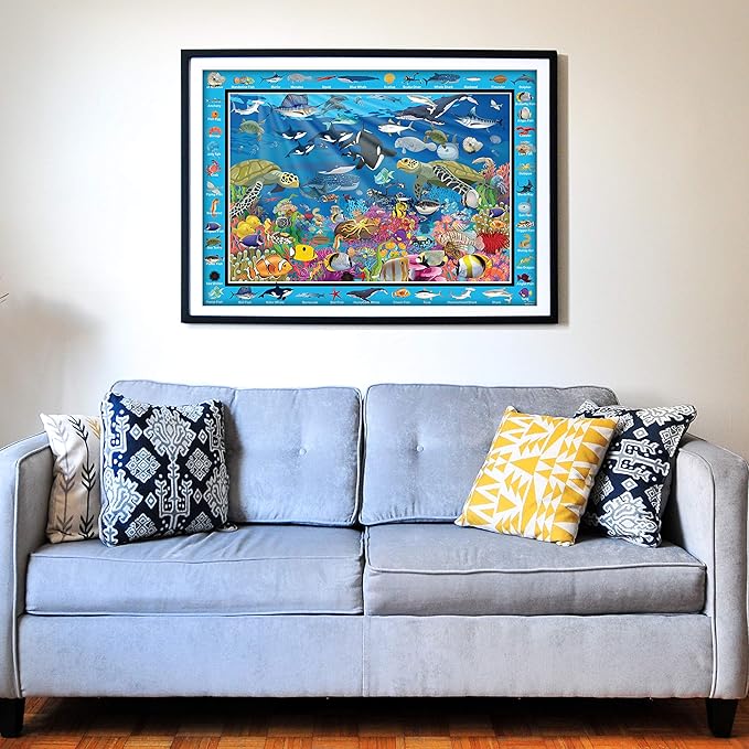 Think2Master Ocean Life 250 Pieces Jigsaw Puzzle. Great Gift Item. 14.2” X 19.3”