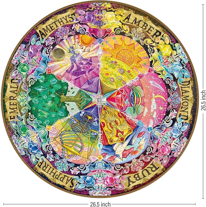 Antelope - 1000 Piece Mandala Puzzle for Adults, Gem Mandala Jigsaw Puzzles 1000 Pieces,1000 Piece Round Puzzles, Butterfly Puzzles, High Resolution, Matte Finish, Smooth Edging, No Dust