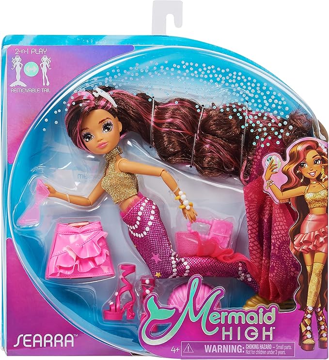 MERMAID HIGH, Searra Deluxe Mermaid Doll & Accessories with Removable Tail, Doll Clothes and Fashion Accessories, Kids Toys for Girls Ages 4 and up