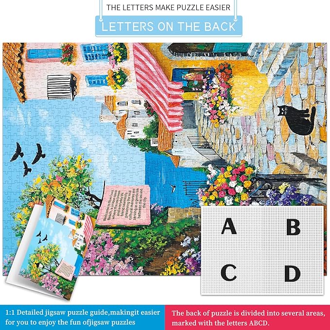 Jigsaw Puzzles for Adults 1000 Pieces, Interlock Perfectly No Dust, Impossible Difficult Hard Fun 1000 Piece Jigsaw Puzzles for Adults-1:1 Poster-Charming Coastal Path
