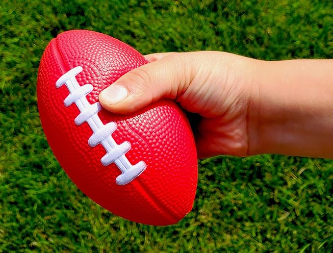 3 Pack of Mini Foam Footballs for Kids - Small, Tiny Football 4.75" in Length - Little Toy Football