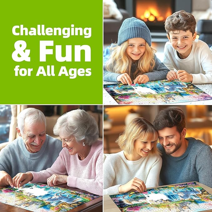 1000 Piece Jigsaw Puzzles for Adults, Unicorn Castle Puzzles for Adults, Impossible Challenging Difficult Puzzle Gift for Adult Jigsaw Puzzles Lovers (27.5"x19.7")