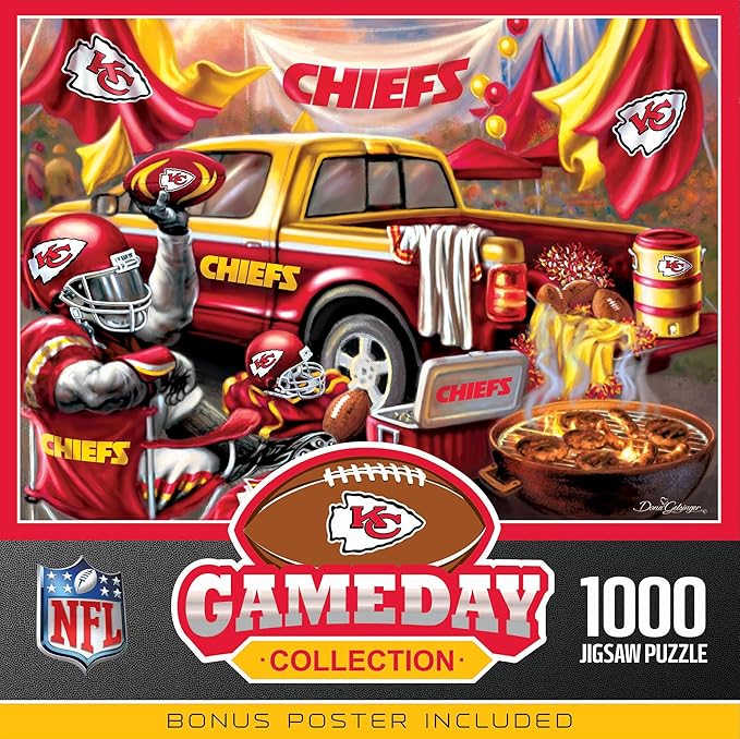 Masterpieces 1000 Piece Jigsaw Puzzle for Adults - NFL Kansas City Chiefs Gameday - 19.25"x26.75"