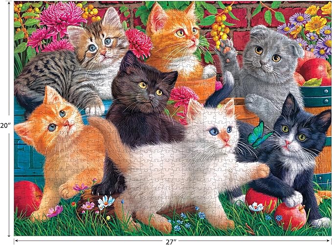 RoseArt - Fancy Cats - Kittens at Play - 750 Piece Jigsaw Puzzle for Adults
