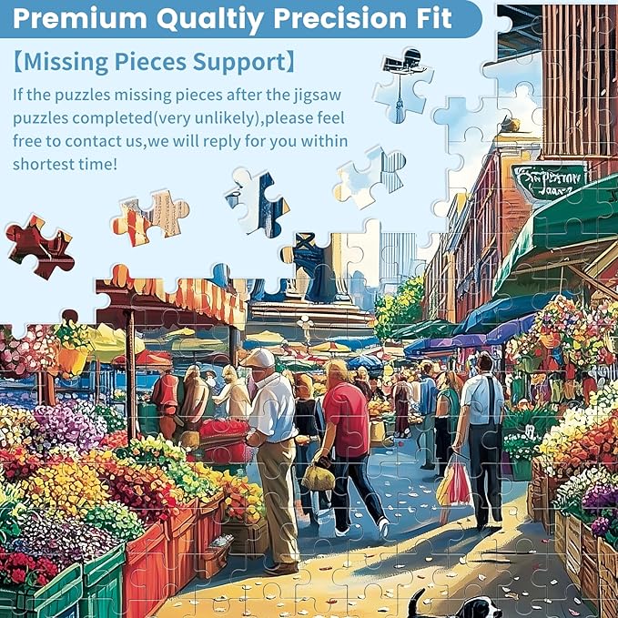 500 Pieces Landscape Puzzles for Adults, Flowers Puzzle for Adults, City Puzzle 500 Pieces, Gift for Birthday, Home Decor, Fun for Entertainment(20.5 * 15 in)