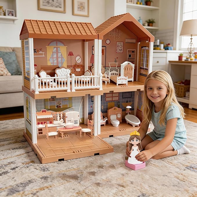 Doll House Furniture Accessories Four Major Series: Living Room, Bedroom, Bathroom, Kitchen Miniature Dollhouse Furniture Birthday (Style-C)