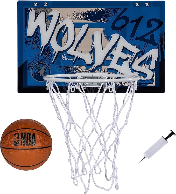 Franklin Sports NBA Team Over the Door Basketball Hoops - Kids Indoor Mini Basketball Hoop + Ball Set - NBA Fan Mini Hoops