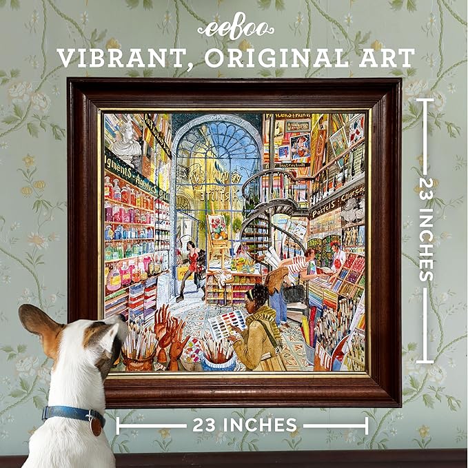 eeBoo 1000 Piece Puzzle - Artist Provisions Jigsaw Puzzle for Adults, Square 23" x 23" Made with Recycled Board & Vegetable-Based Ink