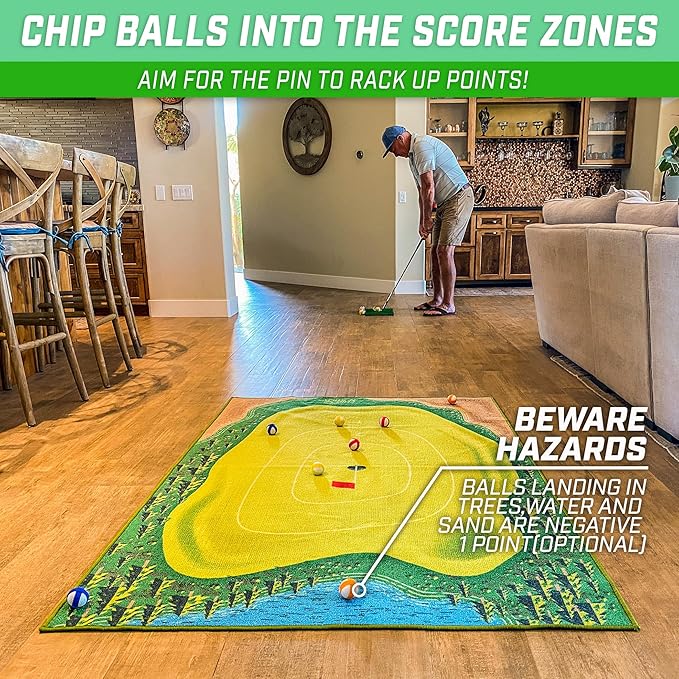 The Original GoSports Chip N' Stick - Choose Classic, Darts or Islands - Giant Golf Games with Balls and Chipping Mat
