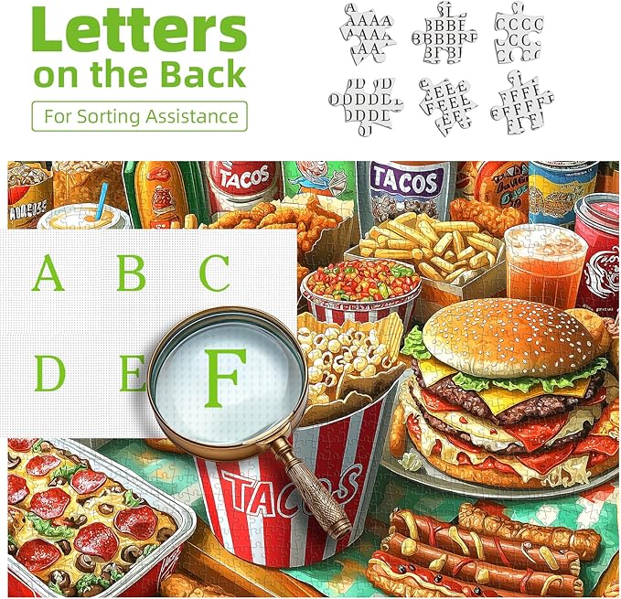 Super Delicious Tacos Food 1000 Piece Puzzles for Adults, Challenge Art Clearance Jigsaw Puzzles, for Gifts Birthday Party Game Family, 27.5 * 19.7 Inch Dust Free Puzzle