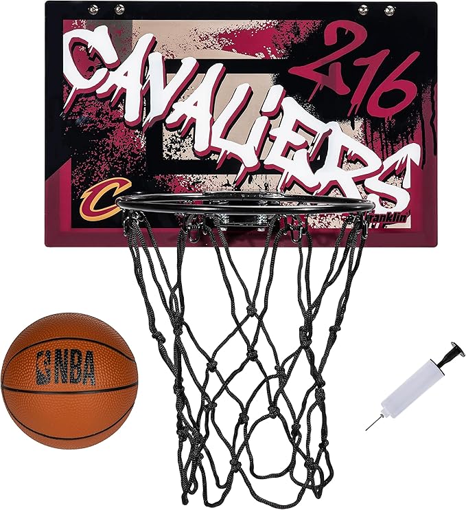 Franklin Sports NBA Team Over the Door Basketball Hoops - Kids Indoor Mini Basketball Hoop + Ball Set - NBA Fan Mini Hoops