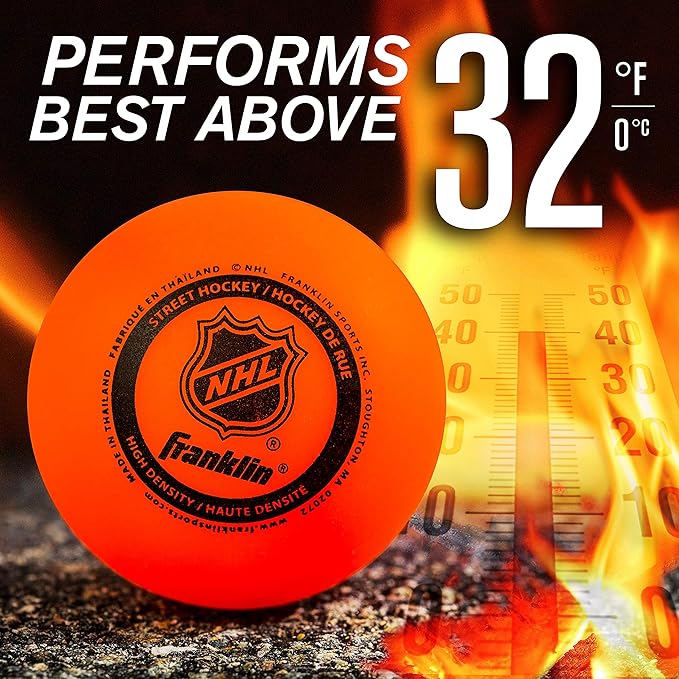 Franklin Sports NHL Street Hockey Balls - No Bounce Outdoor Street + Roller Hockey Balls - Official Size for Youth + Adult Street Hockey - Assorted Colors - 1, 2, 3, and 15 Bulk Packs