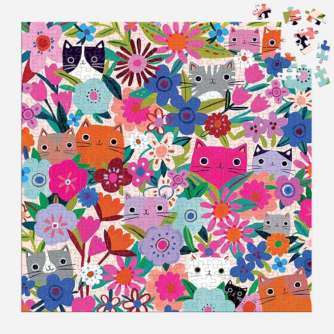 Mudpuppy Blooming Cats – 500 Piece Family Jigsaw Puzzle with Colorful and Fun Illustrations of Floral Themed Cats for Children Ages 8 and Up