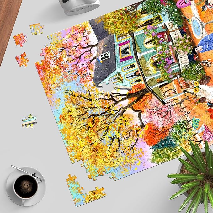 Puzzles for Adults 500 Pieces, Jigsaw Puzzle for Adults, Fun Challenging Family Puzzle -Warm Fall Sun Puzzles, Interlock Perfectly No Dust, Gifts for Friends Parents Father's Day