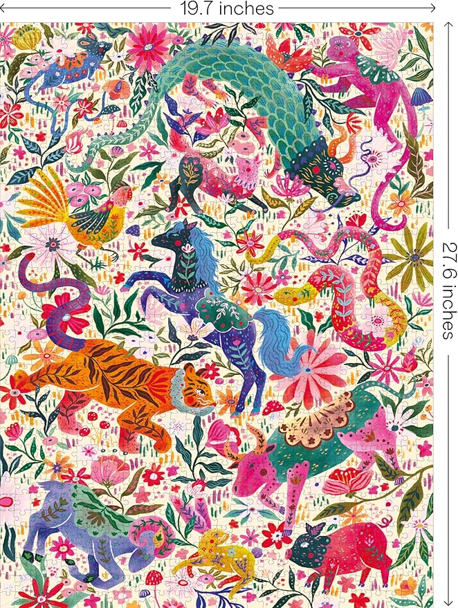 Elena Essex Puzzles for Adults - Zodiac Animals | 1000 Piece Puzzle | Jigsaw Puzzles 1000 Pieces | Dragon Animal Tiger Horse Cat Puzzle | Size 20x28 inches