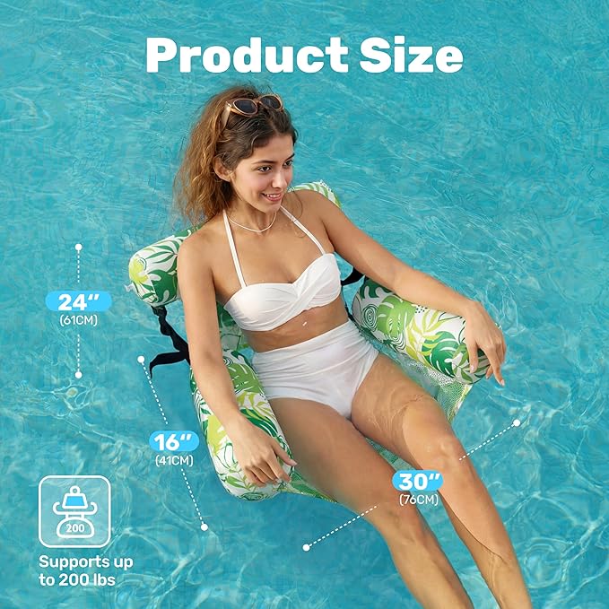 SLOOSH Inflatable Pool Floats Adult,2 Packs Floating Lounge Chairs,Blow up Pool Noodles for Adult Heavy Duty,Floating Chair for Party Summer Water Beach Lake Fun