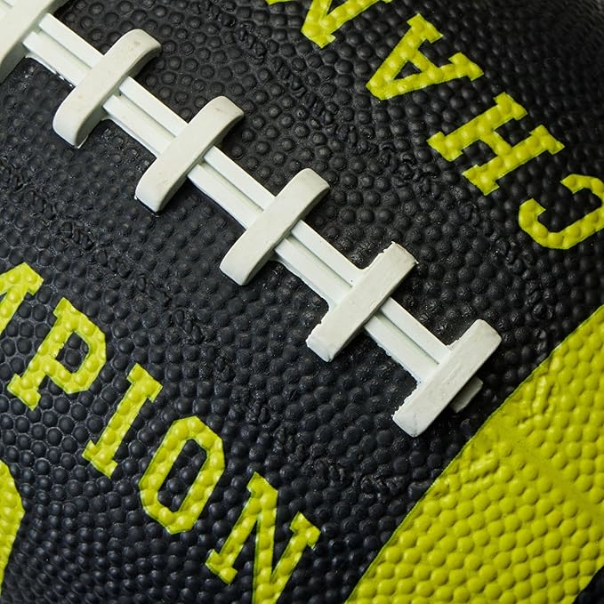 Champion Blitz Football, All-Weather Football, Enhanced Grip, Durable Rubber Cover and Molded Laces, for Outdoor Sports & Training, Includes 6 Ball Pump