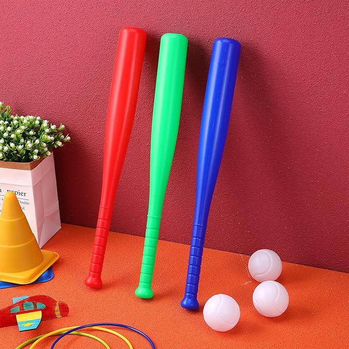 TOYANDONA 6pcs Kids Outdoor Baseball Practice Toys Children Toddlers Baseball Bats Baseballs Batting Skill Training Kids Toddlers