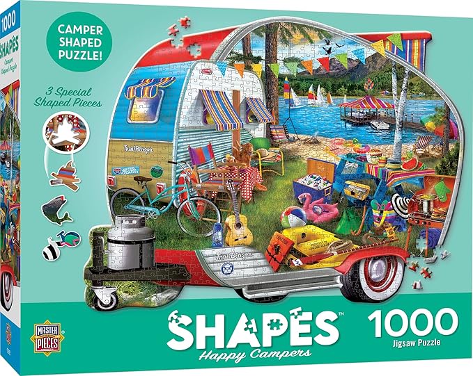 MasterPieces 1000 Piece Jigsaw Puzzle for Adults, Family, Or Youth - Happy Campers - 25.55"x 20.42"