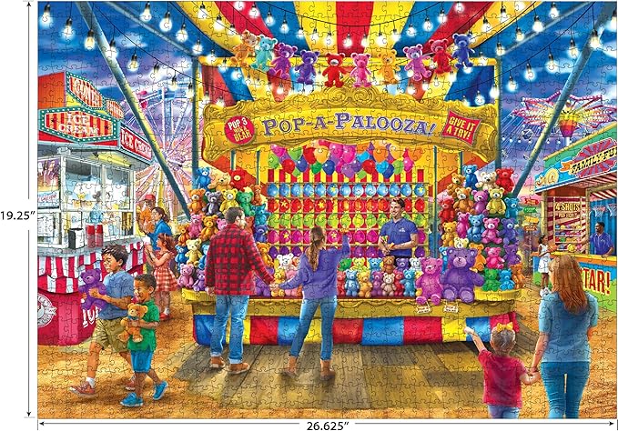 RoseArt - Bigelow Country - Fair Games 1000 Piece Jigsaw Puzzle, Vibrant Carnival Puzzle for Adults