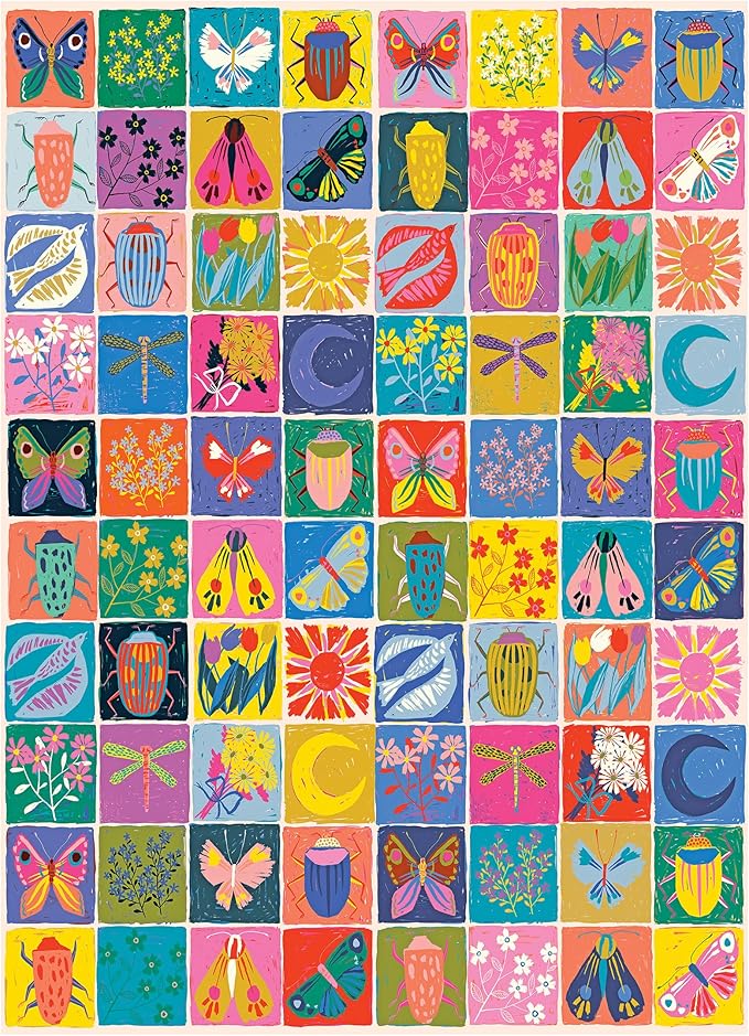 RoseArt - Soft Touch - Summer Quilt 1000 Piece Jigsaw Puzzle for Adults, Colorful Modern Design Finished Size 26.625 x 19.25 Made in USA