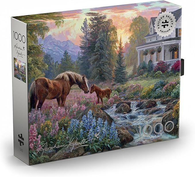 Buffalo Games - Silver Select - Abraham Hunter - Floral Pasture - 1000 Piece Jigsaw Puzzle for Adults -Challenging Puzzle Perfect for Game Nights - Precision-Cut Pieces