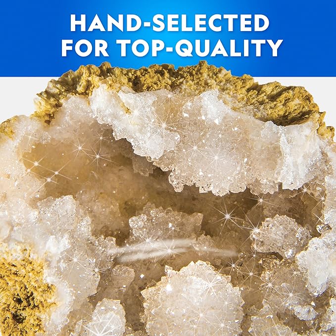 National Geographic Break Open 15 Premium Geodes for Kids - Science Kit with Goggles, Detailed Learning Guide, 3 Display Stands, Great STEM Science Toy & Educational Gift, Easter Basket Stuffers