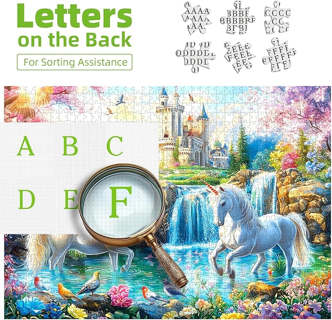 1000 Piece Jigsaw Puzzles for Adults, Unicorn Castle Puzzles for Adults, Impossible Challenging Difficult Puzzle Gift for Adult Jigsaw Puzzles Lovers (27.5"x19.7")