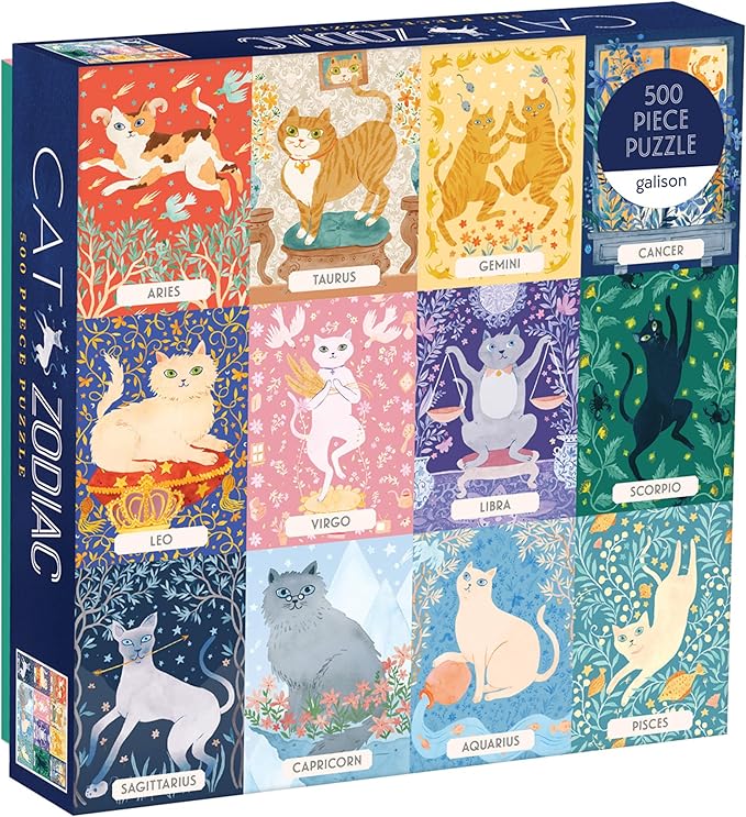Galison Cat Zodiac 500 Piece Puzzle, Multicolor, 1 EA